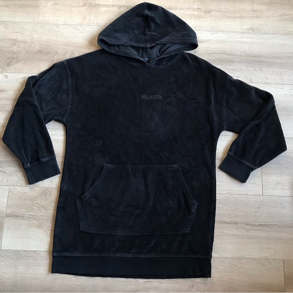 Brunette the label hoodie sweater dress oversized tunic hoodie Elle Velour tunic - Picture 3 of 8